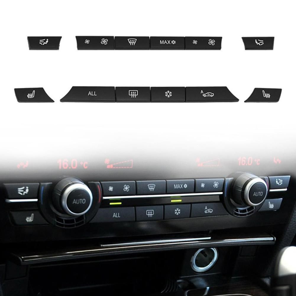 12pcs Button Key Caps A/C Heater Switch Kit Panel for BMW