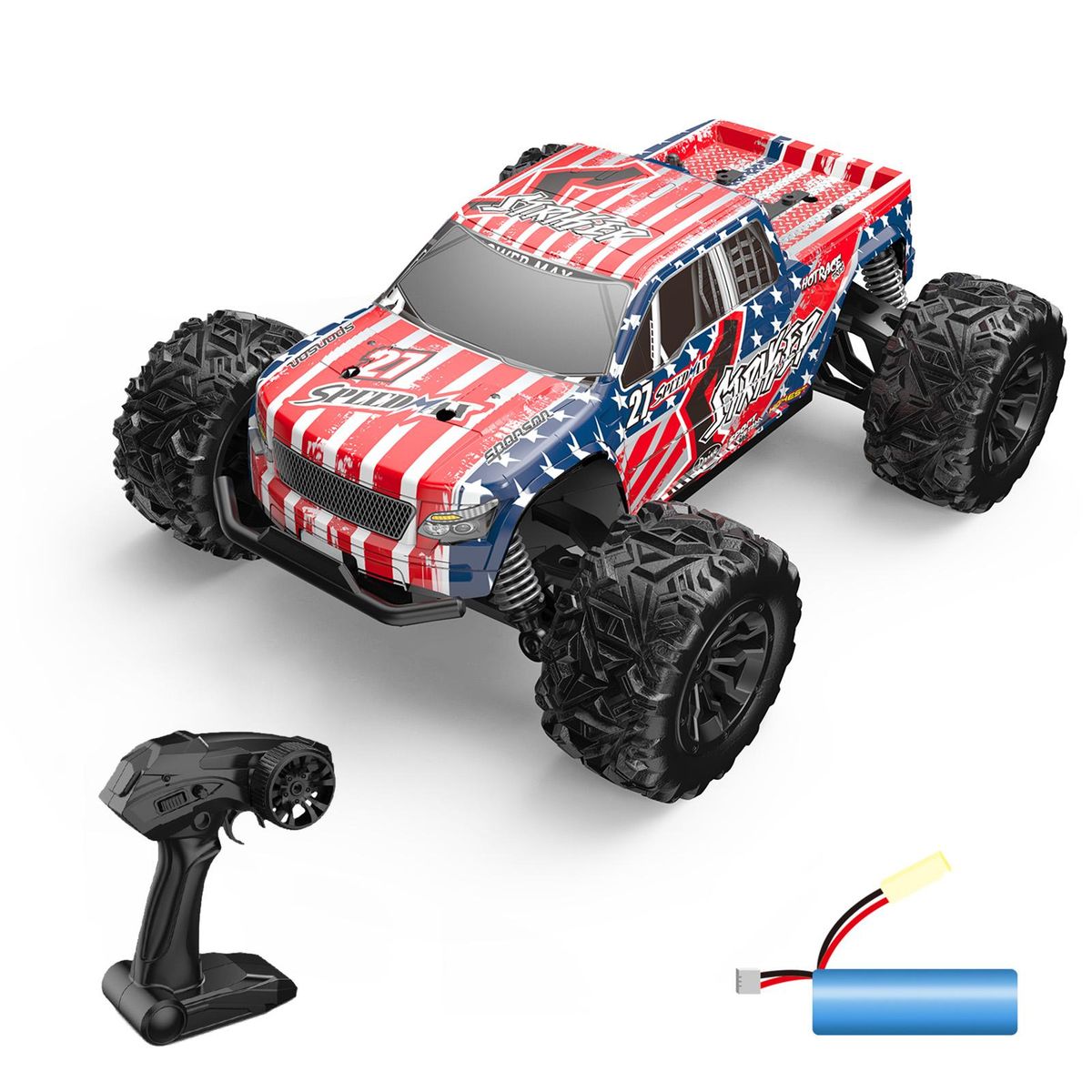 Remote Control Car, 1:20 Scale 2.4GHz Remote Control Racing Car 4-Wheel-Drive High-Speed Off-Road Vehicle Red