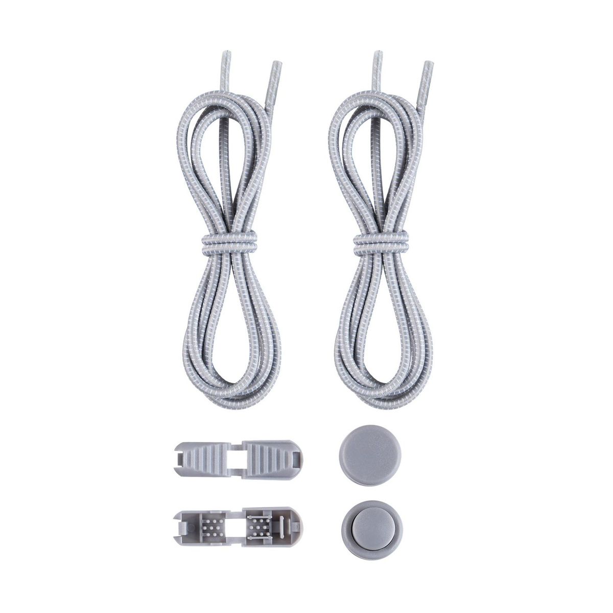 1 Set Tieless Shoelaces Elderly Children No Tie Shoes Strings Light Grey