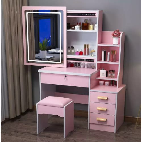 Dressing Mirror For Bedrooms With Stool Led Light Mirror