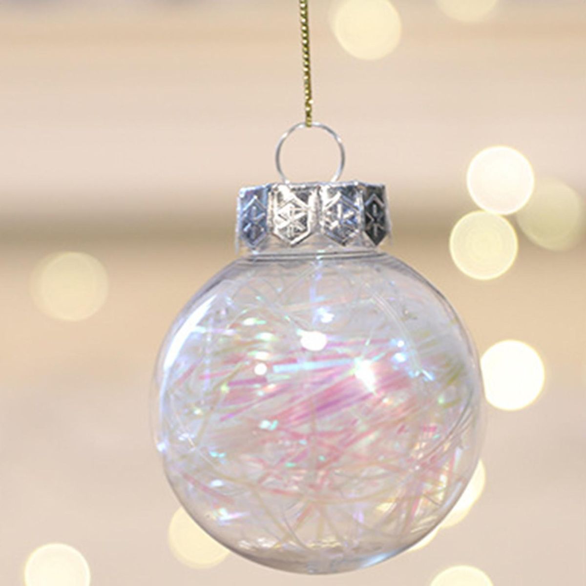 4 PcsSet Christmas Balls Reusable Reflective Christmas Tree Balls White