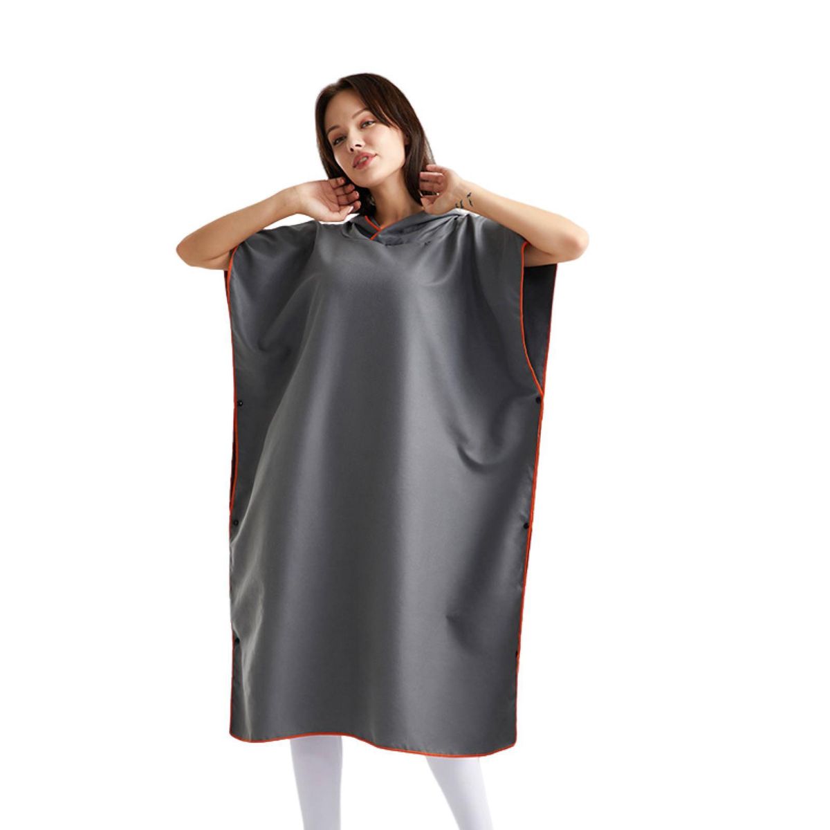 Robe Towel Poncho Dry-off Changing Robe Super Soft Extra Long Highly Dark Gray