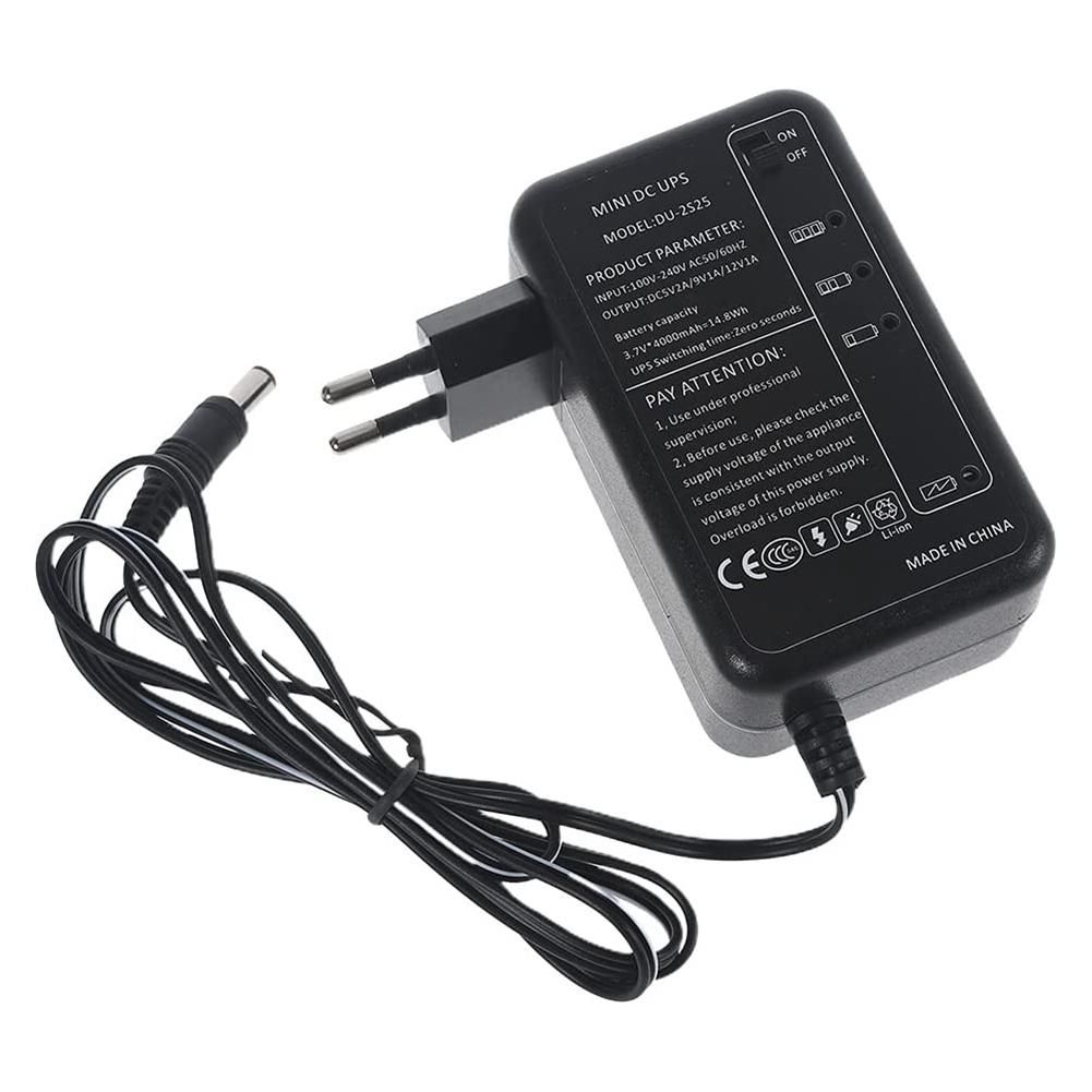 Rechargeable 5000MAh 5V 9V 12V UPS Uninterrupted Power Supply 55X21Mm Output for WiFi Router LED EU Plug