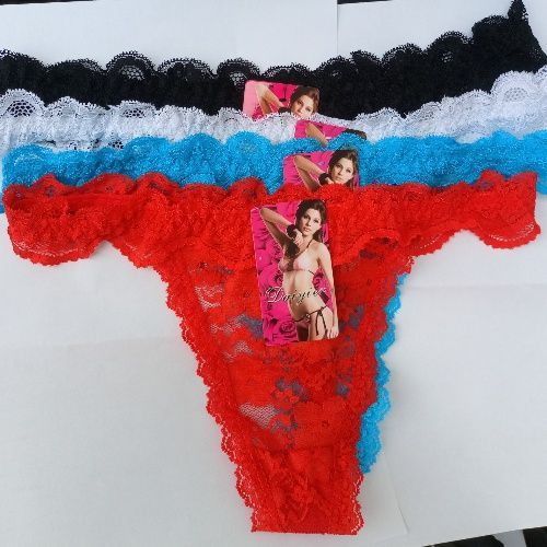 Set Of 4 Ladies Thong Briefs One Size
