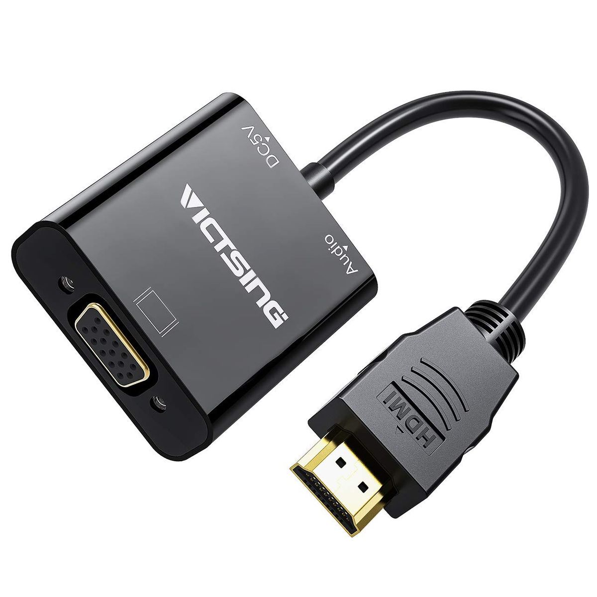 VicTsing Portable HDMI To VGA Adapter HDMI To VGA Male To Female Video Audio Converter Up To 1080P With 3.5 Mm Audio Cable And USB Cable, DVD Player, Tablet PC, Digital Camera, Camera SLR, Compatible For TV, Monitor, Projecte