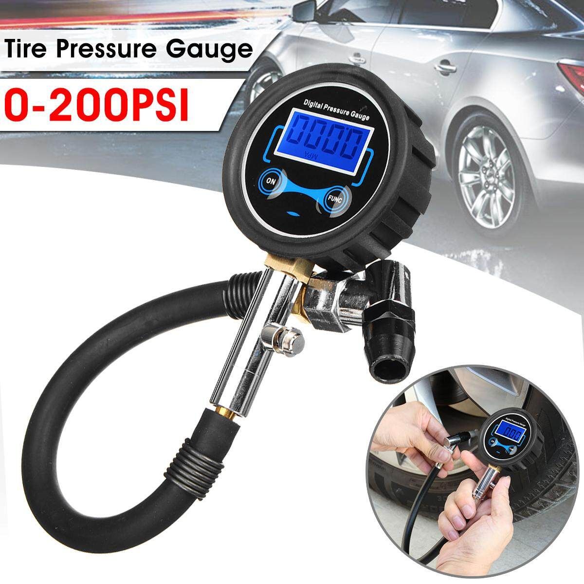 Digital LCD Tyre Tire Air Pump Tester 0-200PSI Car Van 4 Units