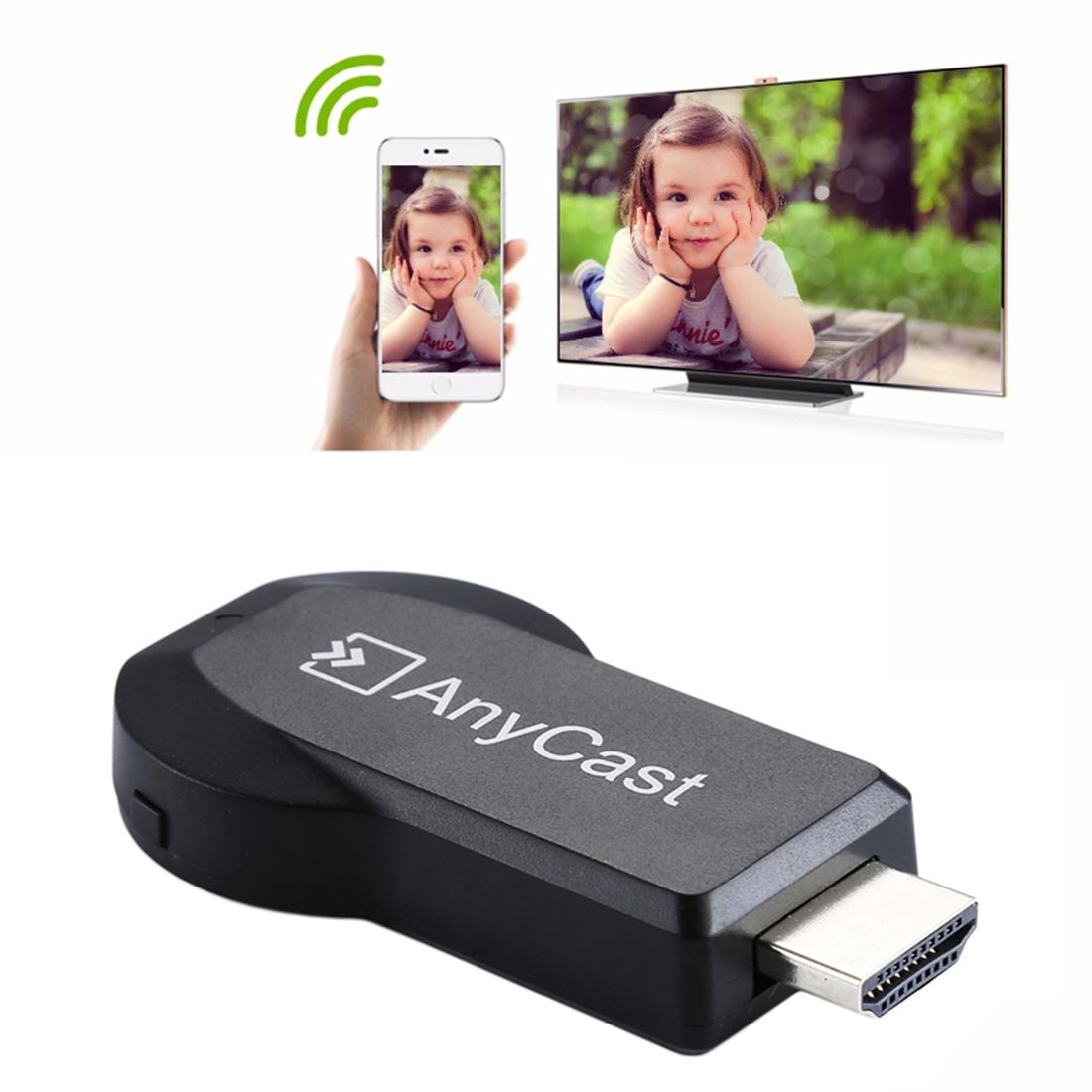 M2 Plus Wireless WiFi Display Dongle Receiver Airplay Miracast DLNA 1080P HDMI TV Stick For IPhone, Samsung, And Other Android Smartphones(Black)
