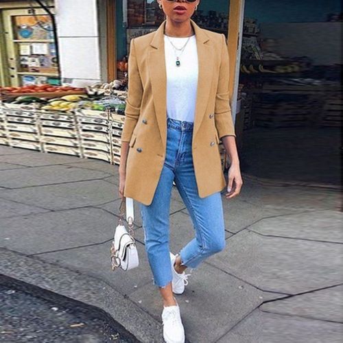 Office Lady Lapel Cardigan Mid-length Quality Suit Jacket