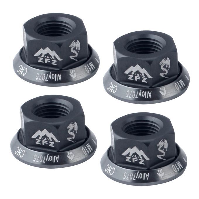 4Pcs Bicycle Hubs Nut M10 Folding Fixed Gear Wheel Hubs Axle Titanium