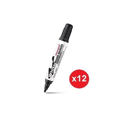 White Board Marker - Black - Pack Of 12