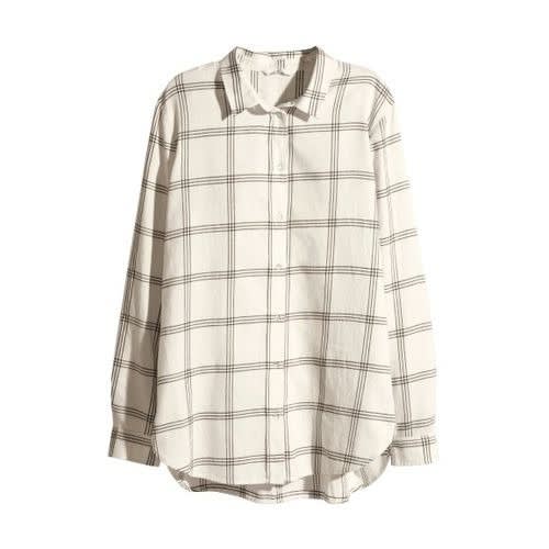 Checked Flannel Shirt- Off White