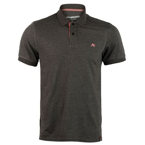 Men's Charcoal Plain Polo Top