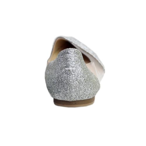 Rhemasophia Classy Ladies Flat Shoe With Golden Design - Silver