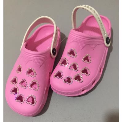 Clog Sandals With Rhinestones Design - Pink