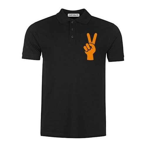 Peace Hand Polo Tshirt -black