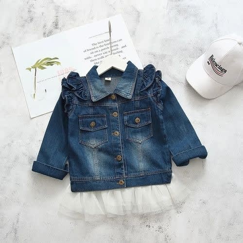 Girls Jean Jacket With Ruffle
