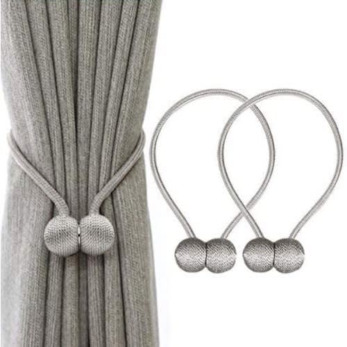 Set Of Magnetic Curtain Decorative Tiebacks - 2pcs- Grey