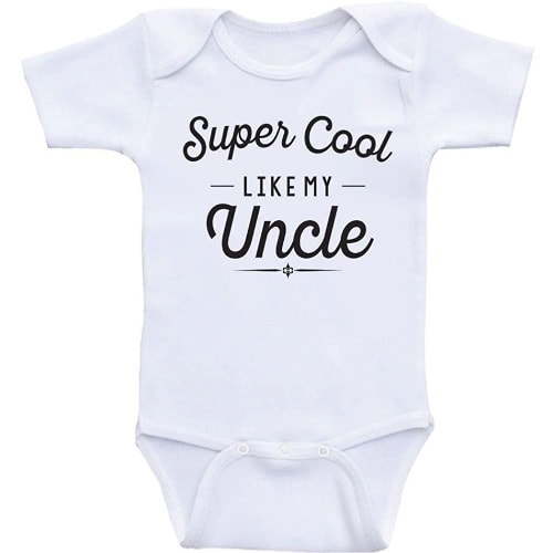 Super Cool Like My Uncle Baby Onesie, Bodysuit, Unisex