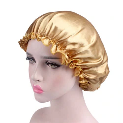 Satin Hair Bonnet For Sleeping - Gold