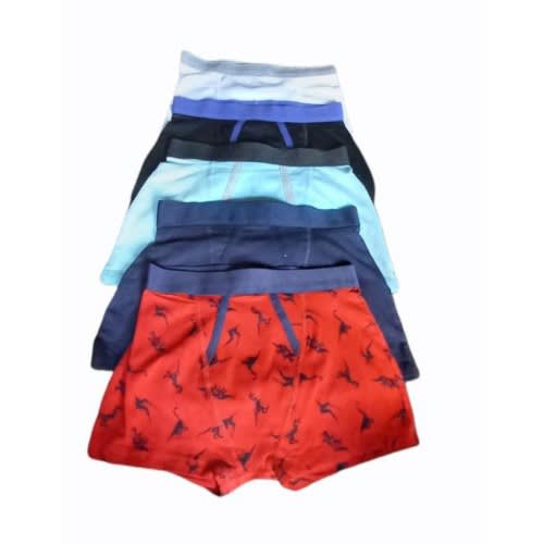 Boys Pure Cotton Boxers - 6pcs - Mixed Colours