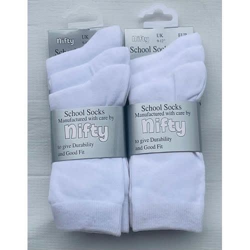 3-in-1 Plain Colored Socks- White X 2qty