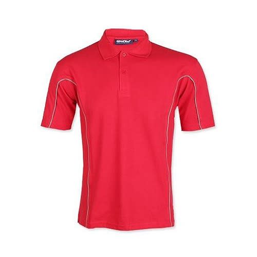 Mens Contrast Tip Polo - Red