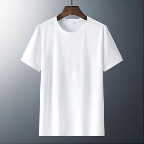 Unisex Round Neck Plain  T- Shirt - White