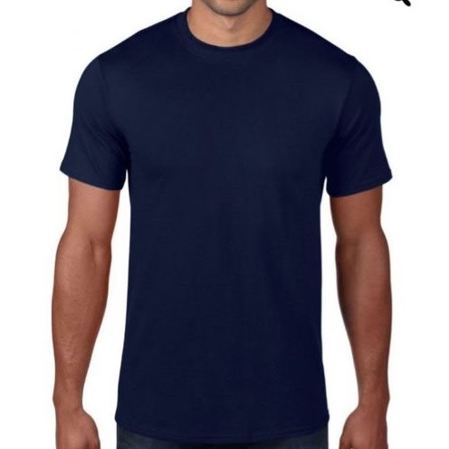 Men's Plain  Round Neck T-shirt - Navy Blue
