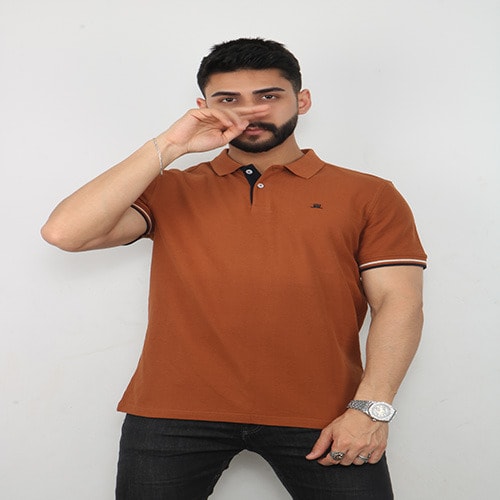 Men Slim Fitted Polo Shirt - Ginger Brown Colour