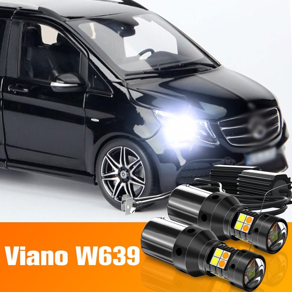 Dual mode LED turn signal daytime running light DRL accessories, Mercedes Benz Viano W639 2003-2014 2010 2011 2012 2013, 2 pieces