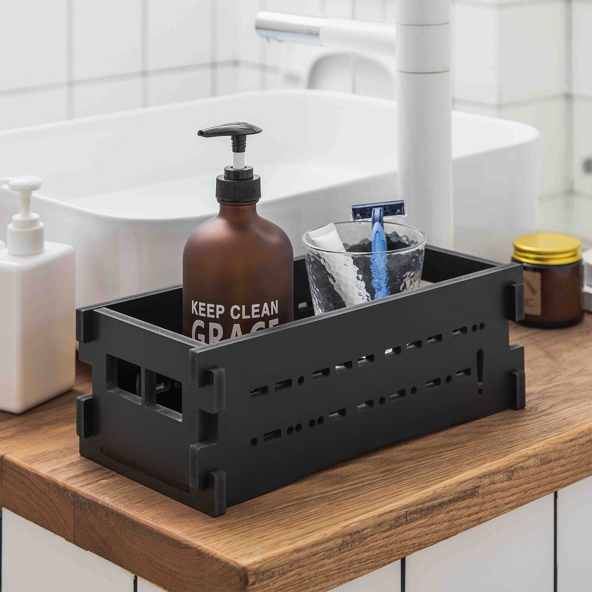 Toilet Storage Basket, Bathroom Vanity Tray,Toilet Storage Box On Toilet Tank