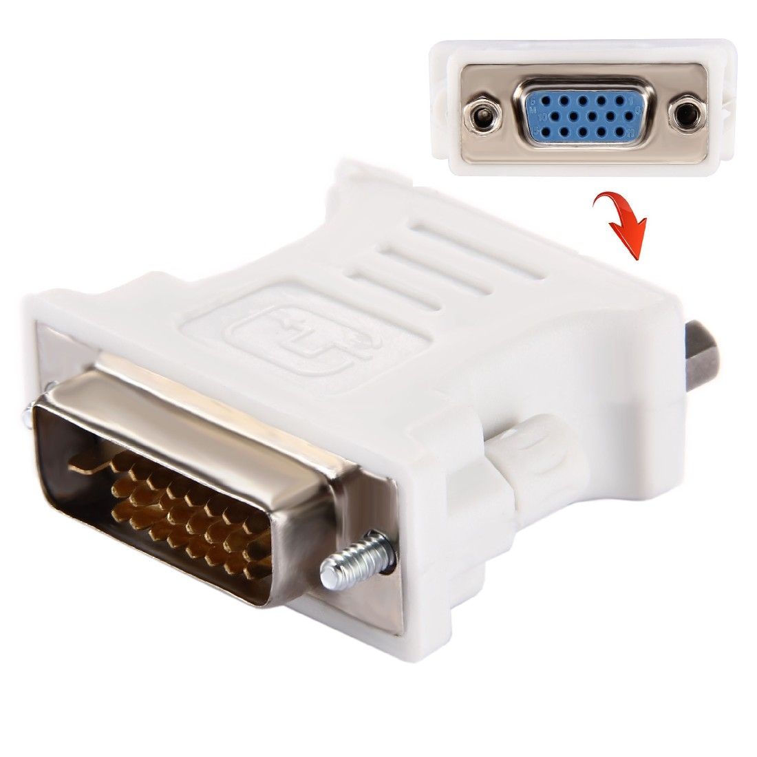 DVI 24+1 Pin Male To VGA 15Pin Female Adapter