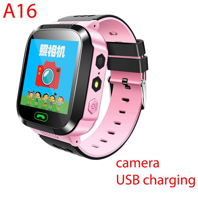Q12 Children Smart Watch SOS Phone Watch Smartwatch Kids With Sim Card Photo Waterproof IP67 A28 Q19 Gift For IOS Android Z5S W5(#A16 Pink Silica)