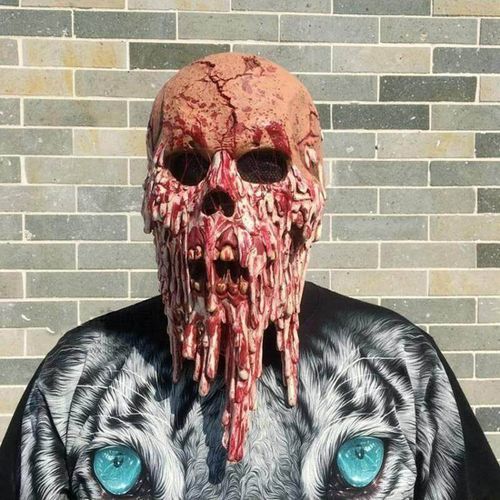 Bloody Zombie Melting Face Adult Latex Costume Walking Dead Halloween Scary HeadMasks