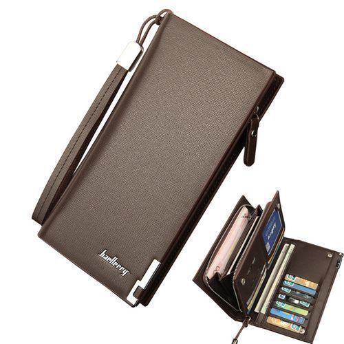 Men's Pu Long Leather Wallet-Coffee
