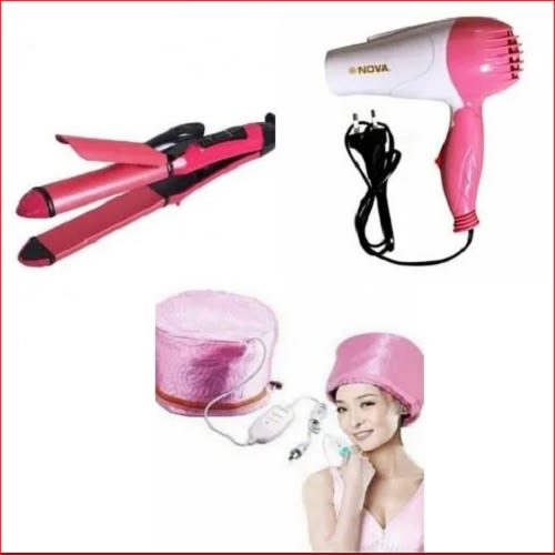 Hair Dryer + 3 In 1 Hair Straightener Curler - 1000W