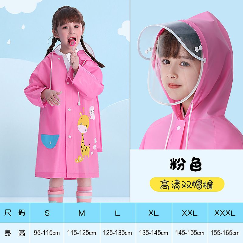 Children's Raincoat With Backpack Boys And Girls Primary