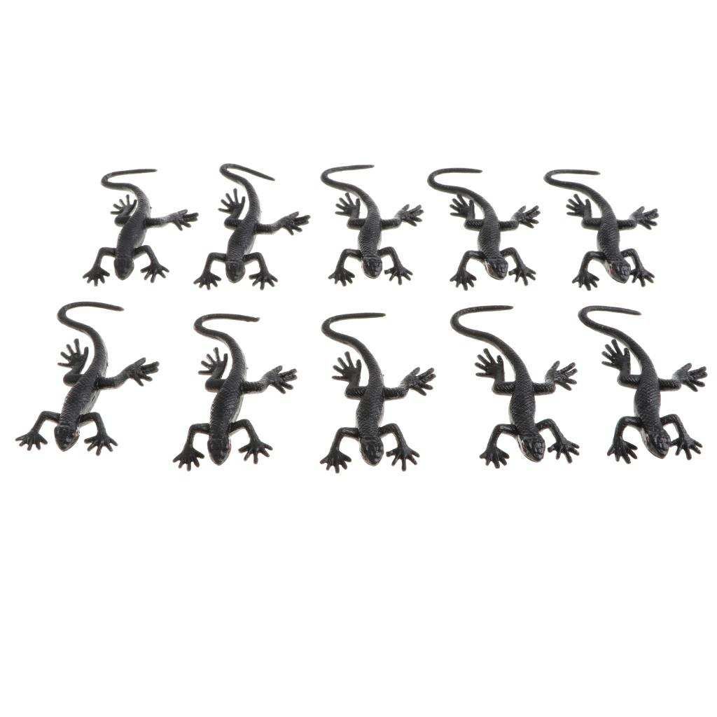 10 Pieces Vivid Soft Rubber Lizard Figure Zoo Reptile Toy Collection