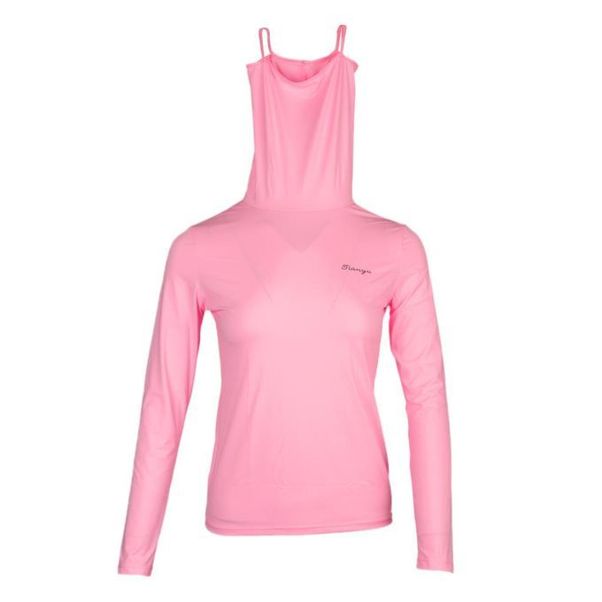 Quick Drying Golf T-shirt For Women Rash Guard Top Long Sleeve Pink L