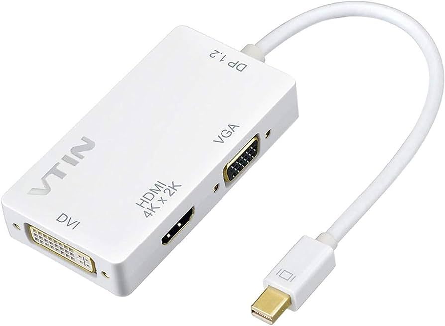 Tin 4K Mini DisplayPort To HDMI/DVI/VGA 3 In 1, Thunderbolt Compatible