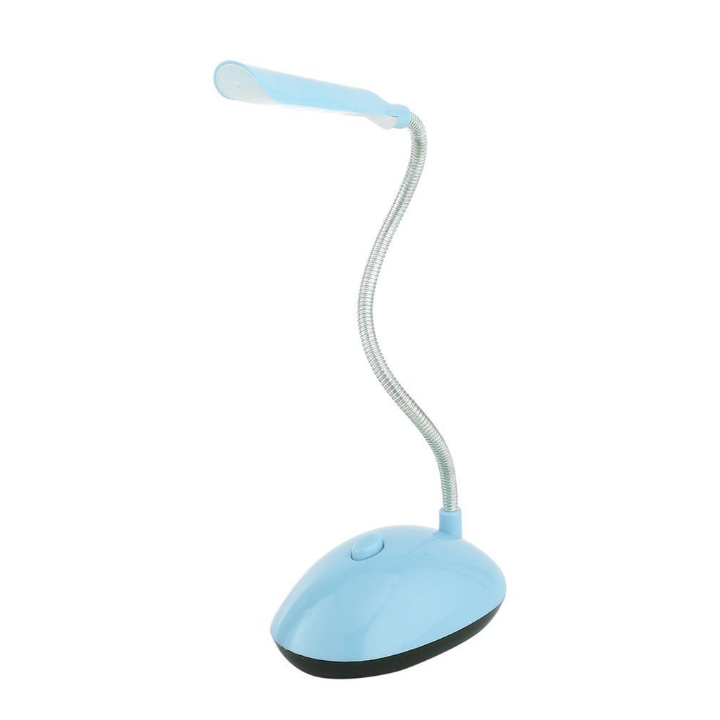 Wind LED Desk Light Battery Operated Book Reading Lamp With Flexible Tube-blue