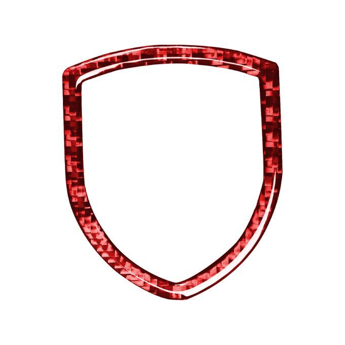 Logo Panel Cover Compact Self-adhesive Carbon Fiber Red-Red