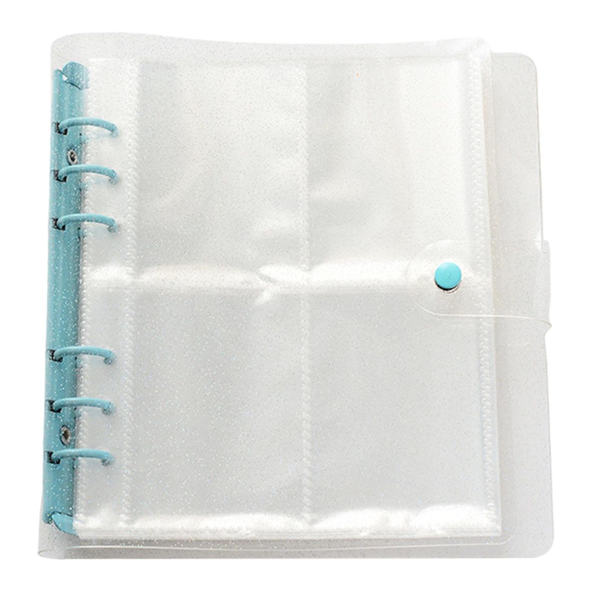 3 Inch Mini Photo Album Refillable Notebook Shiny Clear Cover For Blue