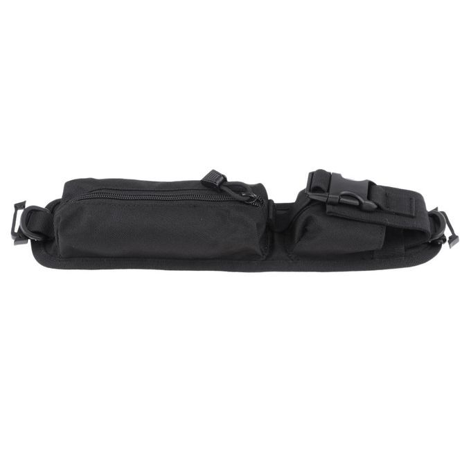 2 Pockets Molle Compact Pouch Shoulder Strap Utility Bag Keys Black