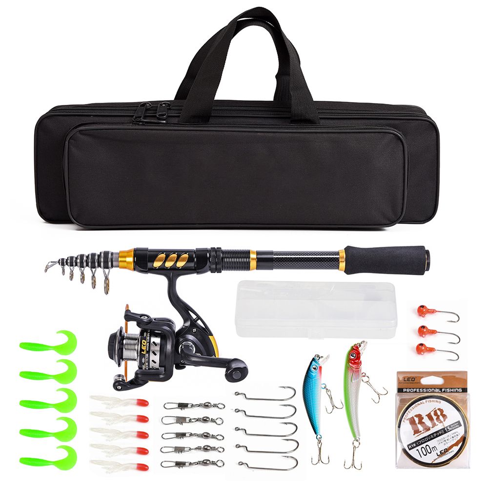 Telescopic Fishing Rod And Reel Combo Full Kit Spinning