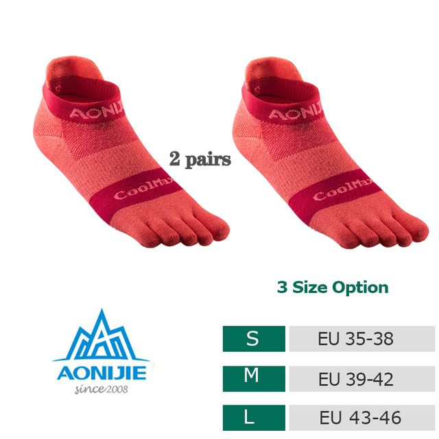 -Toe -Socks -New -Coolspec -Run E4110 Coral 2pairs_S(35-38)