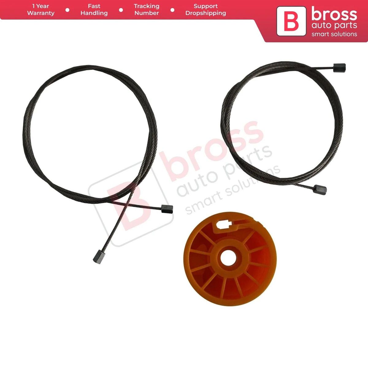 Bross Auto Parts BWR5338 Window Regulator Repair Set Front Right Door 9222W9 for Peugeot 207 5-Door Made in Turkey