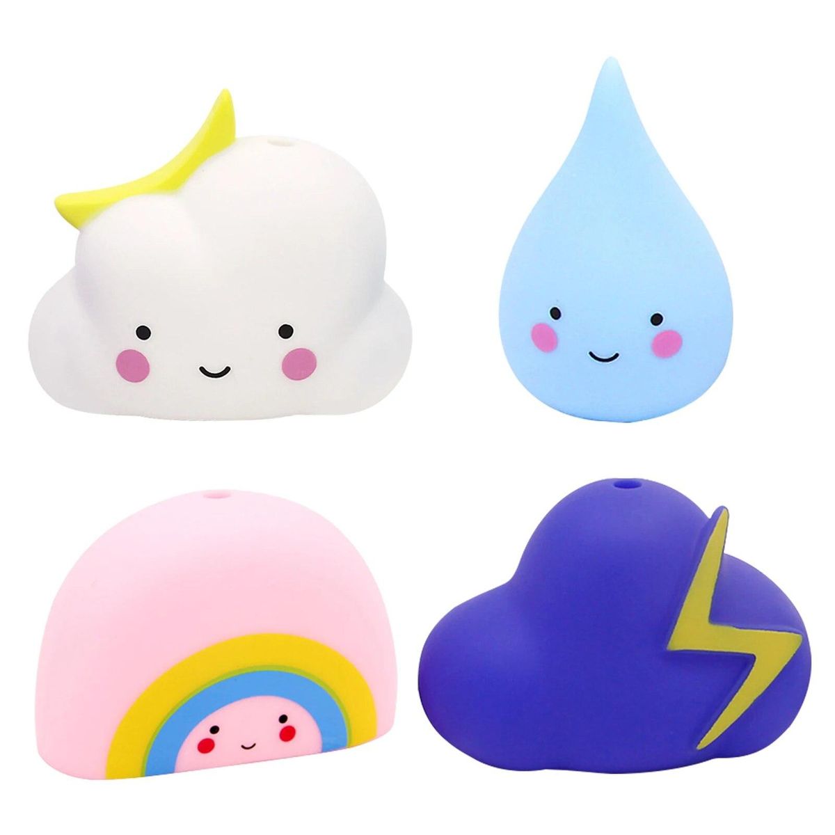 4pcs Christmas Cloud Rainbow Rain Cute Soft Kids Portable Gift Bathtub Watering Vinyl Baby Bath Toy Home Birthday Swimming Pool
