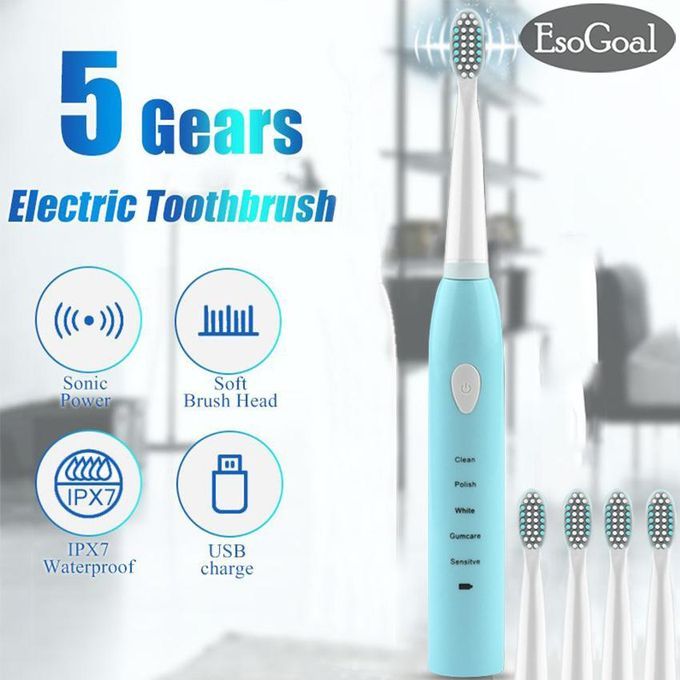 EsoGoal Electric Toothbrush USB Rechargeable Smart Timer