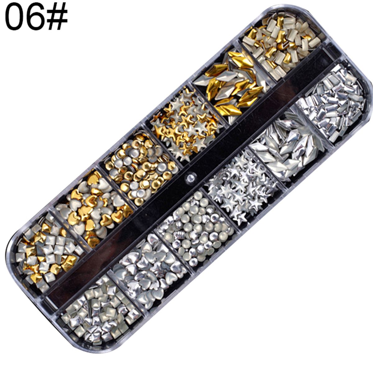 Multicolor Rhinestone Faux Pearl Glitter Nail Art Sequins-6#